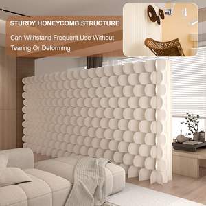 Paravent de séparation de pièce pliable et rétractable, panneau en papier épaissi, écran pour la séparation de pièce, décoration moderne - Product Image 5