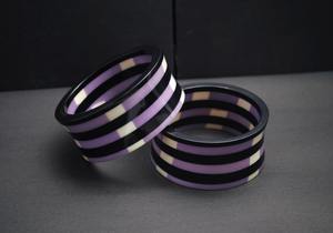 Bracelet tendance en résine ronde ondulation de l'eau rose rose Bracelet simple géométrique opaque scintillant brillant - Product Image 3