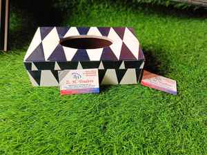 Exquisita Caja para Pañuelos con Incrustaciones de Hueso y Nácar, con Motivo Floral Detallado, Soporte Decorativo Artesanal para Hoteles, Hogares, Regalos - Product Image 3