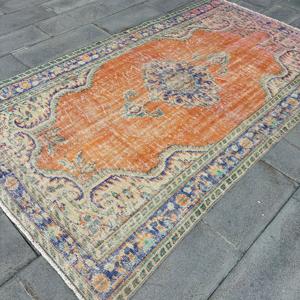 พรมวินเทจ ขนาด 5.3x8.7 ฟุต สีส้ม พรมขนสัตว์สไตล์โอเรียนทัล - Product Image 3