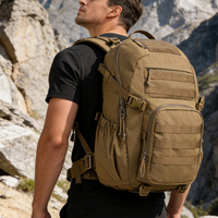 Sac à dos tactique durable en nylon 500D résistant à l'eau, système MOLLE avec fermetures éclair YKK, boucles UTX Duraflex pour la randonnée en plein air