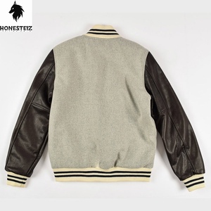 Men's Casual Wool Varsity Jacket Winter Stand Collar Windproof Breathable Quick Dry Light Comfortable Letter Style OEM Service - Product Image 2