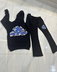 Chándal para mujer Puff Printed Sweat Suit Flare Hoodie y últimos conjuntos de pantalones Pantalones de chándal apilados hechos en Pakistán - Product Image 3