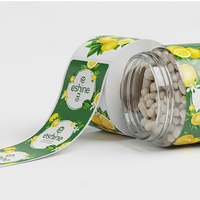 Rouleau d'autocollants brillants imperméables personnalisés pour la promotion des produits alimentaires, emballage de suppléments nutritionnels, adhésif vinyle