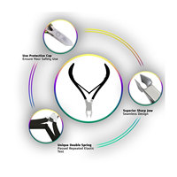 Coupe-cuticules ergonomique, coupe-ongles pour cuticules avec lames doubles à ressort, lames tranchantes pour les soins des ongles à domicile et en salon, pinces à cuticules