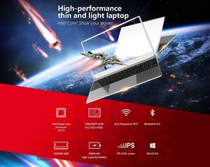 Ordinateur portable argenté de 14 pouces, écran TN 1366x768, processeur Intel Quad Core, taux de rafraîchissement de 144 Hz, Windows 10, SSD+HDD, anglais américain, pour les étudiants à domicile - Product Image 2