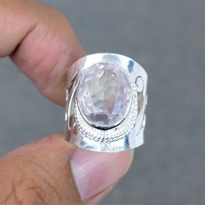Mejor calidad, precio al por mayor, chapado en plata, latón, cristal, piedras preciosas, bisel, ajuste, anillo de piedra Natural para mujer, niñas, joyería Bohemia - Product Image 2