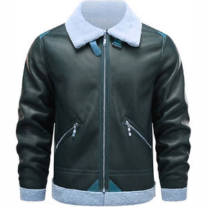 2025 dernière conception veste de moto en cuir de course automobile pour hommes col montant avant confortable utilisation en plein air technique teint uni - Product Image 1