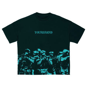 Personalizado 100% algodón 250 Gsm Oversized Boxy Drop Shoulder ácido lavado pesado desgastado Puff técnica impresa camiseta de los hombres - Product Image 1