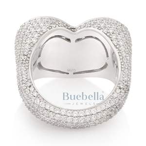 Full Iced Chunky Broken Heart Shaped Moissanite Round Baguette In S925 Sterling <b>Silver</b> Hip Hop Style <b>Ring</b> For <b>Men</b> - Product Image 6