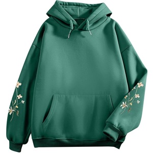 Superventas de mujer 100% algodón manga larga hombro pendiente cuello redondo estampado cómodo pulóver Sudadera CON CAPUCHA DE Bangladesh - Product Image 2