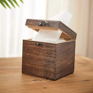 Caja de pañuelos de madera de acacia cuadrada de lujo personalizada al por mayor, cubierta de caja de pañuelos para baño, dormitorio, mesa de cena, oficina, cocina - Product Image 4