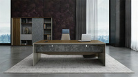 Bureau de direction en forme de L de style moderne à bon prix, en matériau MFC E0, avec armoire pour immeuble de bureaux