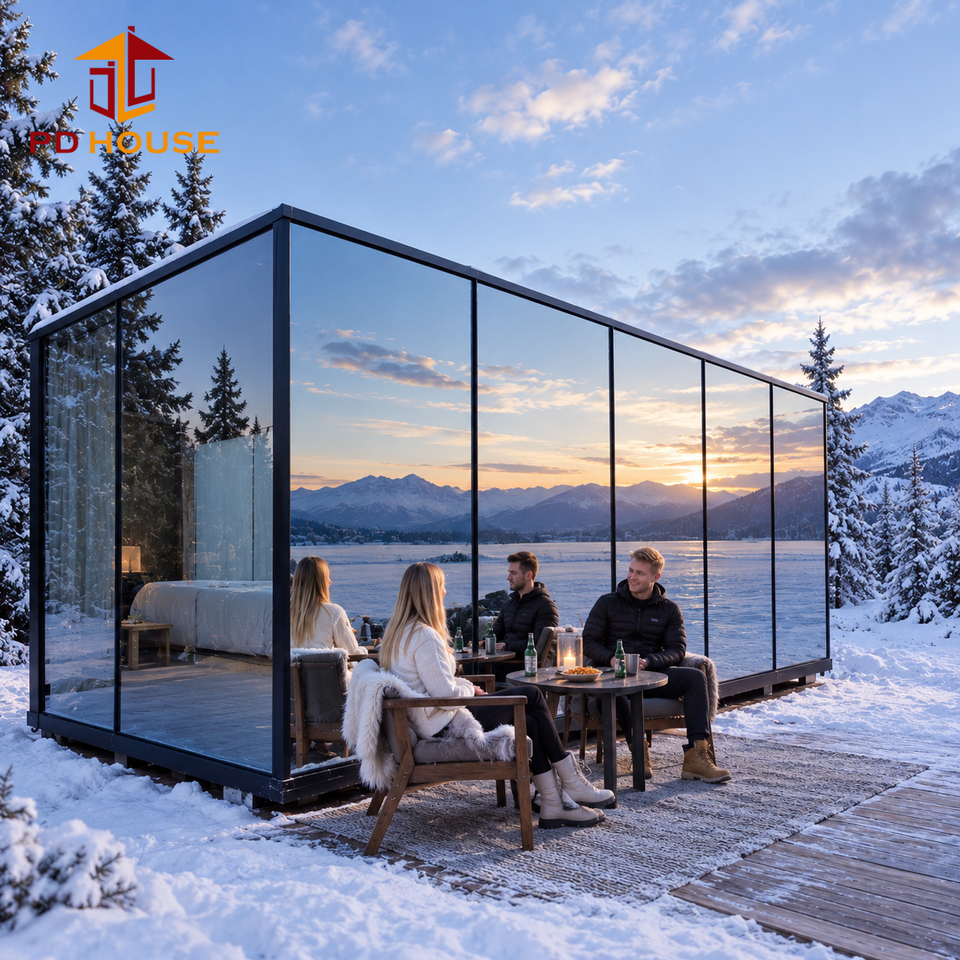 Alpine Mirror Glass Cabin Prefabricated Holiday Home for Vrbo Ski ...