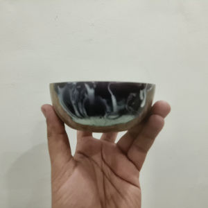 Achetez un bol à soupe en résine et bois au design fumé, bol de cuisine de luxe en résine et bois, toutes tailles, vaisselle et assiettes en résine et bois, bol, vaisselle - Product Image 1