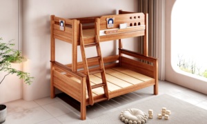 Mahogany <b>Bunk</b> <b>Bed</b> <b>Solid</b> <b>Wood</b> Twin Over Full <b>Bunk</b> <b>Bed</b> - Product Image 5