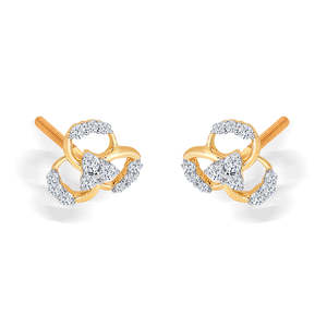Pendientes de Aro con Corazón de Perlas en Oro Amarillo de 14k para Mujer - Product Image 3