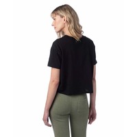 T-shirt court à manches courtes à carreaux pour femme Next Level, idéal pour le yoga et la course à pied, coupe classique, séchage rapide, respirant