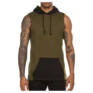 Sudadera sin Mangas para Hombre, Corte Atlético, Ligera, Invierno, 100% Algodón, Gimnasio, Entrenamiento, Running, Fitness, Personalizada, Tejida a Crochet, Lisa, Teñida - Product Image 5