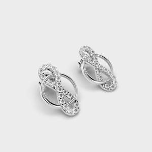 IGI Certified Lab Grown Diamond Infinity Loop Stud Earrings Solid 925 Sterling Silver Interlocking Circle Designer Earrings - Product Image 3