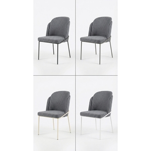 New Trend Vizyon Modern Upholstered Dining Chair Wing <b>Backrest</b> Metal Legs Minimalist Design for Home Office School Use Wholesale - Product Image 3