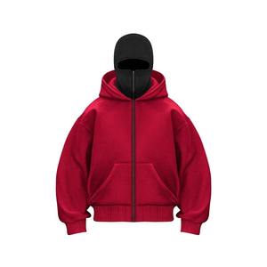 Moda invierno Streetwear personalidad Sudadera con capucha hombres Color sólido doble capa con capucha pulóver sudadera Hip Hop - Product Image 4