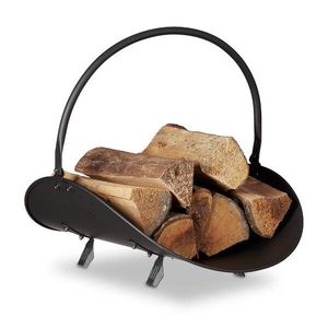 Circle Design Metal Firewood <b>Log</b> Holders Iron Round <b>Log</b> <b>Rack</b> <b>Indoor</b> & Outdoor Fireplace Black Firewood <b>Racks</b> - Product Image 2