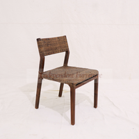 Chaise de salle à manger en bois de mahogany massif, style moderne minimaliste, brun antique, pour la maison, la salle à manger, l'hôtel, le restaurant, le bistrot, le café