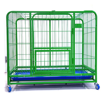 Vente en gros de cages pliantes en métal pour chiens, multicolore, deux portes, pour l'extérieur, grandes cages pour animaux de compagnie, caisse pour chiens