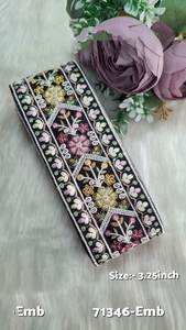 Ribete de Encaje Bordado Floral de Lujo, Poliéster, Guipur, para Vestidos de Novia, Prendas, Manualidades, Costura, Diseño, Accesorios - Product Image 4