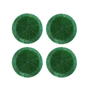 Beaded Coaster Set Hand Wrought Glass <b>Mat</b>/Pad for Wedding <b>Christmas</b> Party <b>Table</b> Accent at Low Cost - Product Image 3