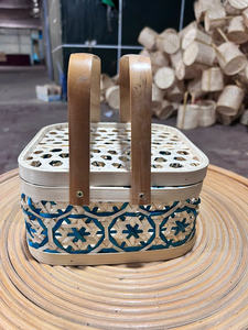 <b>GIFTS</b> & <b>CRAFTS</b> Woven <b>Gift</b> Box With Lid Bamboo Baskets Handmade Braided High-quality Beautiful for Wedding - Product Image 2