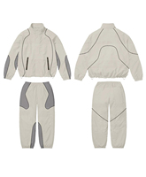 Conjunto Deportivo Cortavientos de Dos Piezas, Chaqueta y Pantalón, Corte Ajustado, Color Sólido, con Logotipo Personalizado, Ecológico y Transpirable