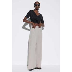 Collection de pantalons tissés respirants taille haute pour femmes - Style décontracté classique, coupe ample, lavage coloré, taille XL pour le bureau, l'été - Product Image 3