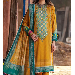 Punjabi Patiyaia ชุดคลุมสนามหญ้าปรับแต่งได้3ชิ้นชุดอินเดีย salwar kameez ชุดปักคอพร้อมขนาดเสื้อผ้าปากีสถาน - Product Image 5