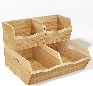 BAÑO COMPACTO DE MADERA Estilo náutico Madera de bambú Organizador de almacenamiento de baño compacto Caja de basura Técnica pulida - Product Image 3