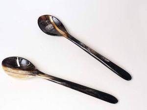 Cuchara de cuerno natural Cuerno Caddy de té Cuchara Cuerno polaco Cuchara de mango largo Uso para vajilla y servicio de alimentos - Product Image 2