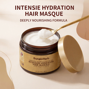 Masque capillaire hydratant intensif au beurre de karité et au miel de Manuka pour cheveux secs, bouclés et naturels, soin réparateur en profondeur - Product Image 3