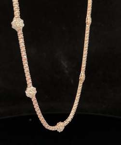 Collier en or rose 14 carats et diamants Moissanite VVS1 avec or blanc 14 carats fini en argent sterling 925, le testeur de diamants - Product Image 3