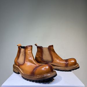 Bottes de travail en cuir pour hommes, bottes imperméables en cuir avec embout en acier pour la foresterie, l'exploitation forestière et les travaux en extérieur - Product Image 2
