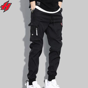 Pantalones de chándal holgados de cintura alta de Hip Hop informales para hombre, cintas, múltiples bolsillos, Capris, ropa de calle de Color, pantalones Cargo - Product Image 4