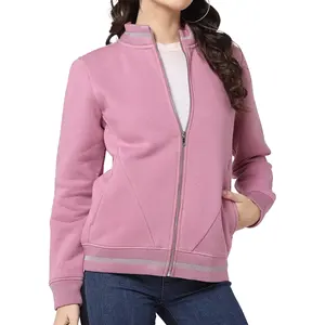 Sweatshirts de haute qualité pour femmes à col montant OEM Pull personnalisé avec fermeture éclair Robes à la mode pour jeunes femmes de BD - Product Image 1