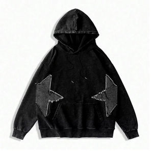 Sweat-shirts à capuche pour hommes de haute qualité personnalisés, surdimensionnés, d'hiver, avec des patchs usés, 100% coton molletonné, sweat-shirts à capuche pour hommes pour l'hiver - Product Image 2