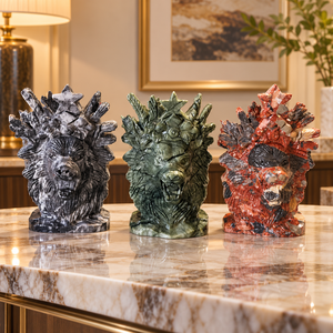 Escultura de <span class=keywords><strong>Lobo</strong></span> de Cristal Tallada a Mano con Decoración de Estrella para Decoración Navideña <span class=keywords><strong>del</strong></span> Hogar y Regalos Coleccionables - Product Image 1