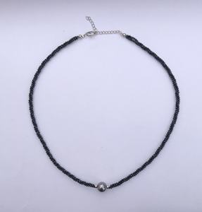 Collar de perlas de agua dulce negras retorcidas de espinela negra Natural de 2mm y 8mm, piedras reales, joyería de plata esterlina, gargantilla de moda - Product Image 3