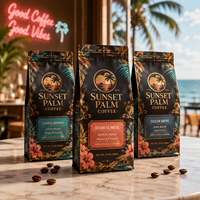 AT PACK USA en Stock, Paquete de 10 Bolsas para Granos de Café de 8oz/12oz/16oz, Personalizables, con Válvula de Desgasificación, Material MOPP/VMPET/PE, Muestras Gratis