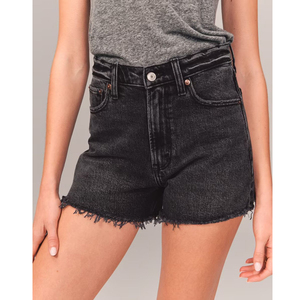 Pantalones cortos de mezclilla cortos negros sólidos para mujer, pantalones cortos de mezclilla de talla grande informales de corte Regular para mujer, pantalones transpirables de algodón OEM - Product Image 1