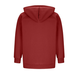 บริการ OEM เสื้อฮู้ดดี้ผู้ชายสีมารูน ทรงเข้ารูป สไตล์ลำลอง ซิปครึ่งตัว ออกแบบเองได้ แฟชั่นทันสมัย สีพื้น สำหรับผู้ชาย - Product Image 2