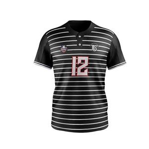 Maillot de baseball à fines rayures Maillot de baseball pour jeunes avec broderie personnalisée de haute qualité en gros - Product Image 5