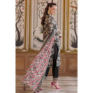ชุดสูทผ้าลอนพิมพ์ลาย 3 ชิ้นสำหรับผู้หญิง พร้อมขอบกางเกงปักลาย รุ่น CL-52517 - Product Image 1